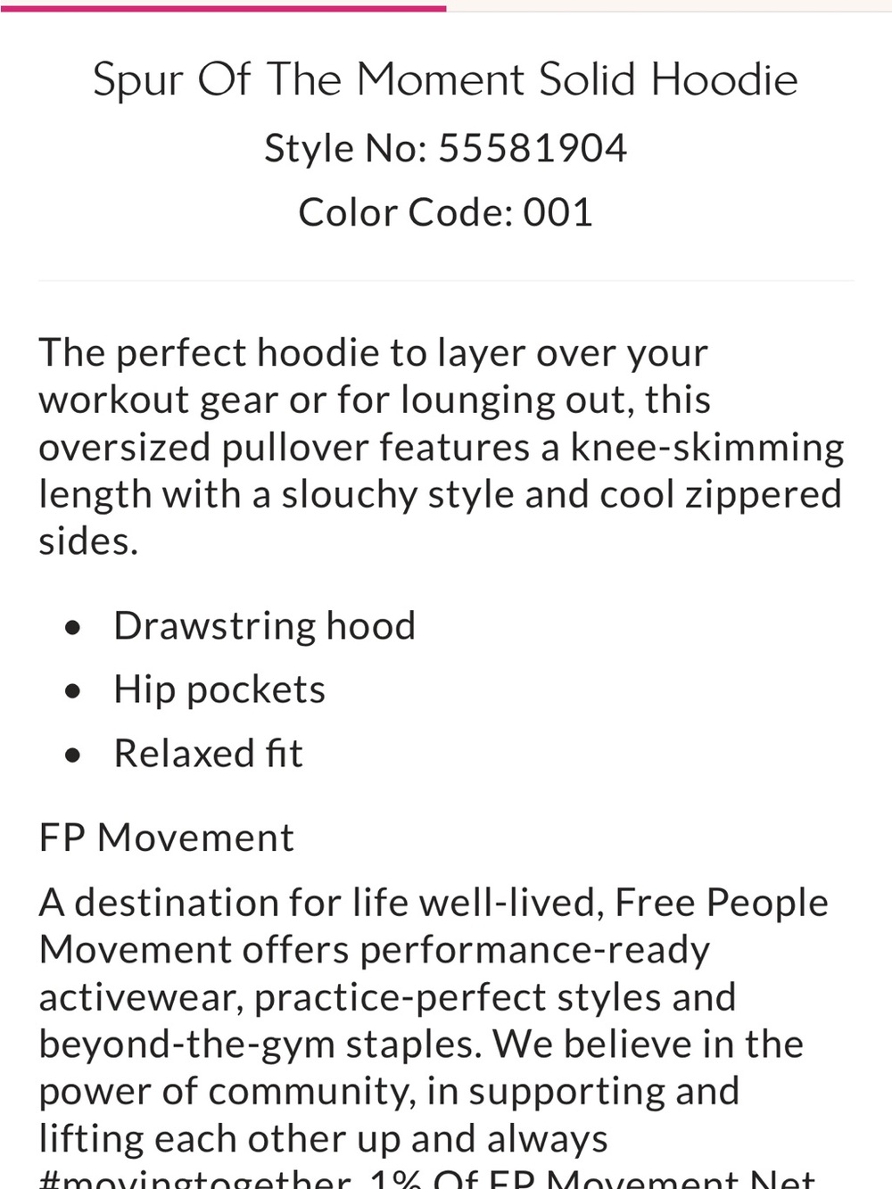 Free People Movement Spur Of The Moment Solid Hoodie Dress – Medium - Picture 6 of 6